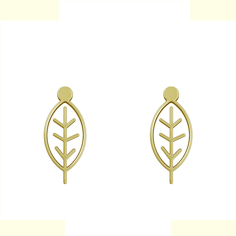 گوشواره طلا 18 عیار زنانه مدوپد مدل برگ کد GA1-15906