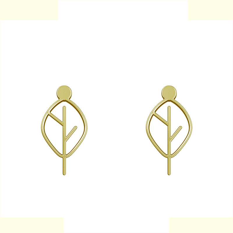 گوشواره طلا 18 عیار زنانه مدوپد مدل برگ کد GA1-15908