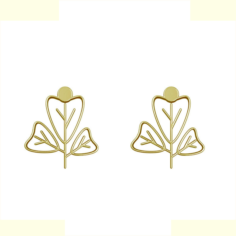 گوشواره طلا 18 عیار زنانه مدوپد مدل برگ کد GA1-15909