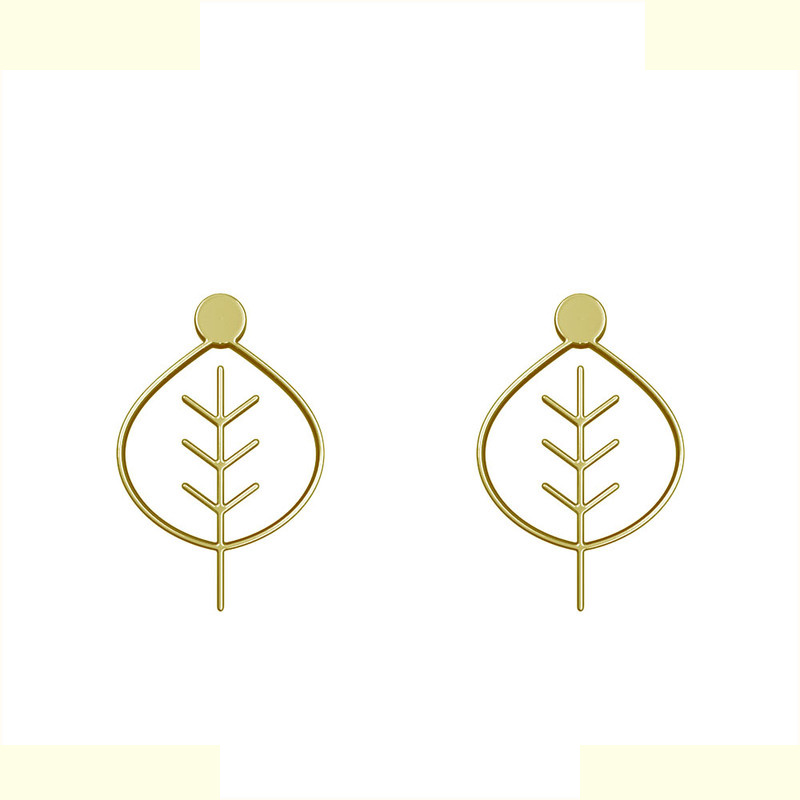 گوشواره طلا 18 عیار زنانه مدوپد مدل برگ کد GA1-15911