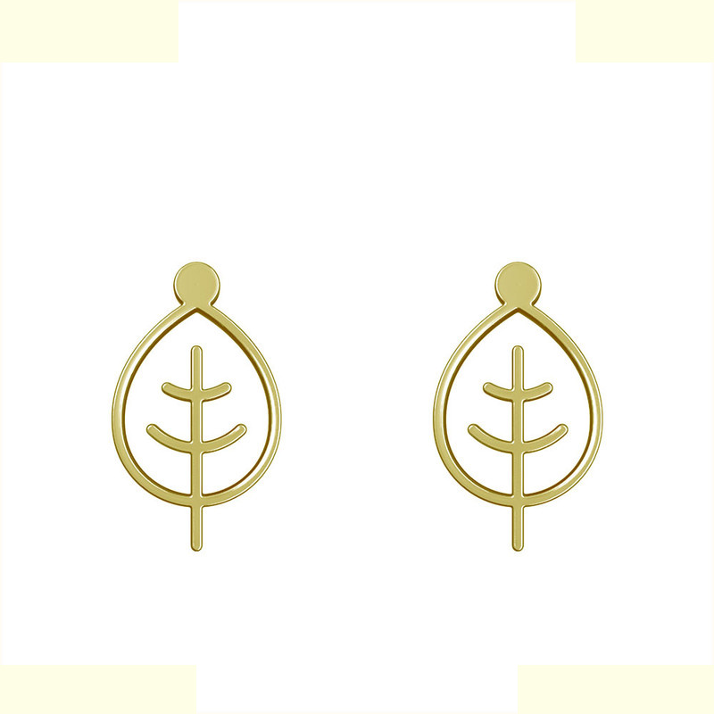 گوشواره طلا 18 عیار زنانه مدوپد مدل برگ کد GA1-15916