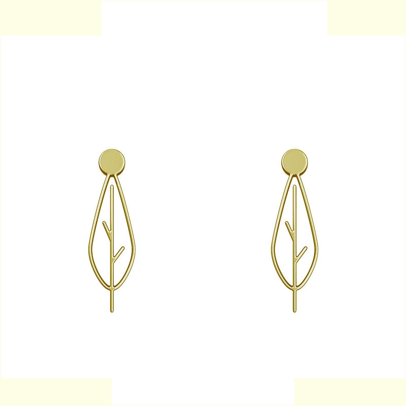 گوشواره طلا 18 عیار زنانه مدوپد مدل برگ کد GA1-15920