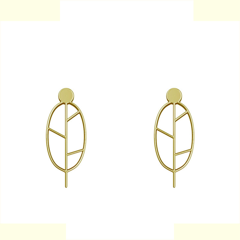 گوشواره طلا 18 عیار زنانه مدوپد مدل برگ کد GA1-15921