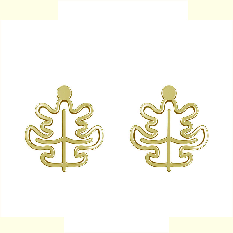 گوشواره طلا 18 عیار زنانه مدوپد مدل برگ کد GA1-15927