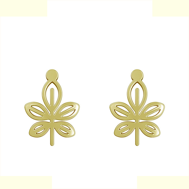 گوشواره طلا 18 عیار زنانه مدوپد مدل برگ کد GA1-15935