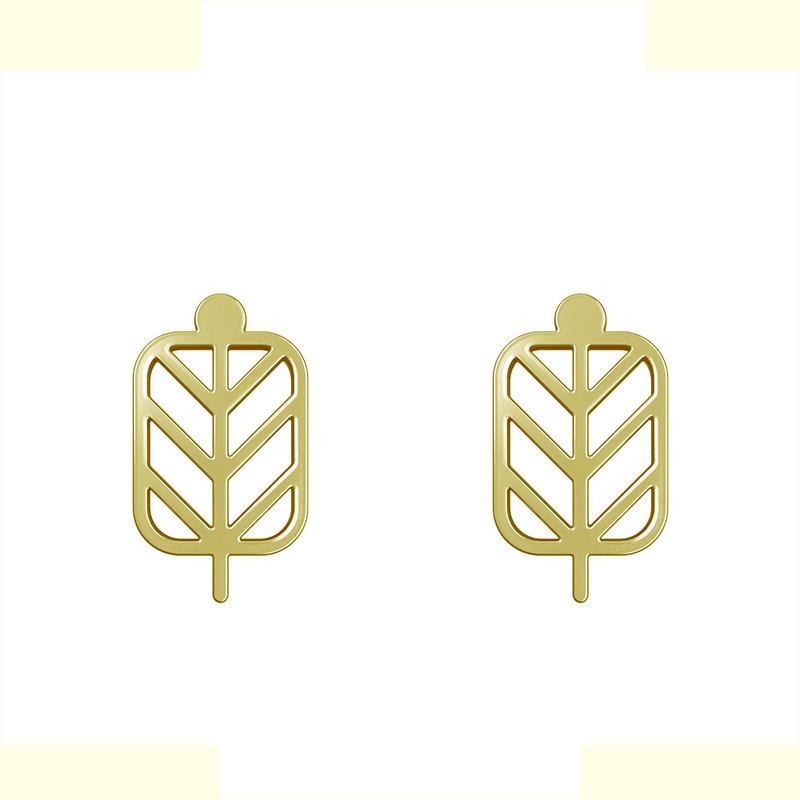 گوشواره طلا 18 عیار زنانه مدوپد مدل برگ کد GA1-15941