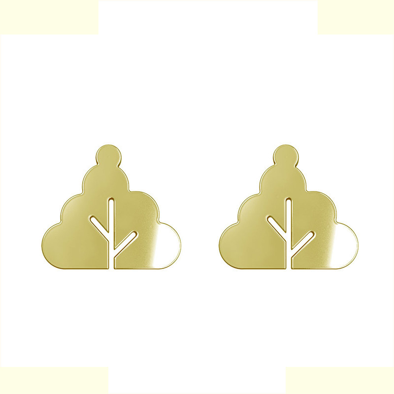 گوشواره طلا 18 عیار زنانه مدوپد مدل برگ کد GA1-15954