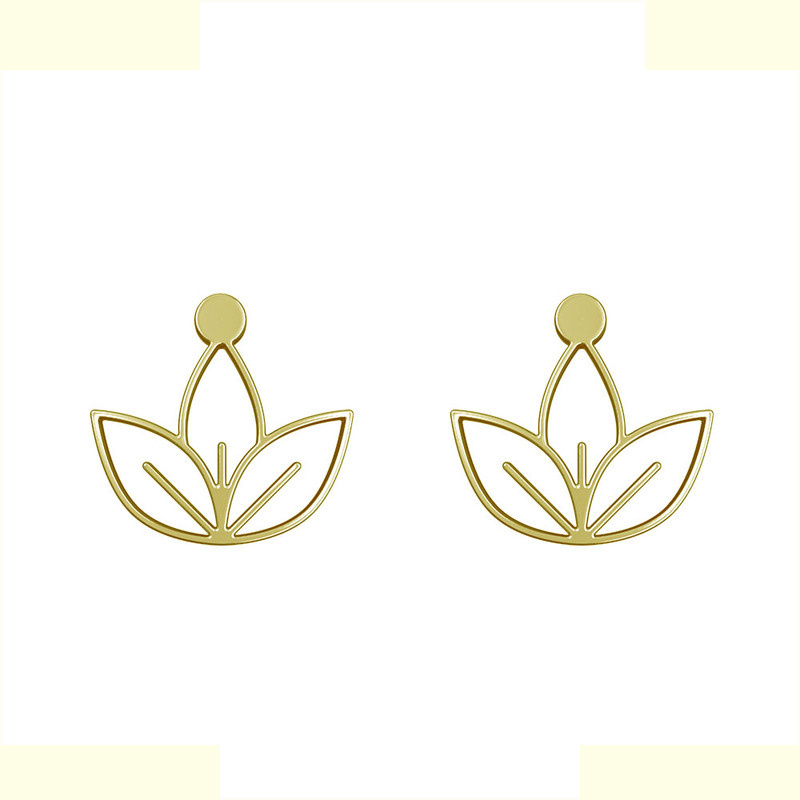 گوشواره طلا 18 عیار زنانه مدوپد مدل برگ کد GA1-15973