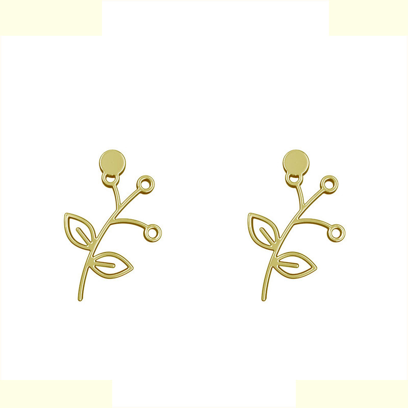 گوشواره طلا 18 عیار زنانه مدوپد مدل برگ کد GA1-15981