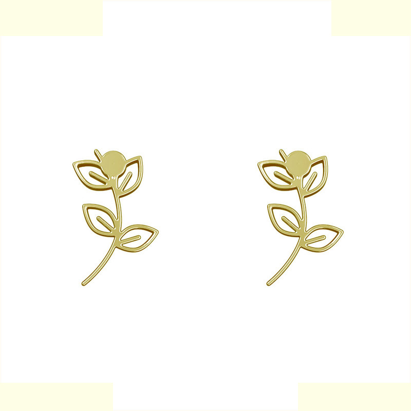 گوشواره طلا 18 عیار زنانه مدوپد مدل برگ کد GA1-15988