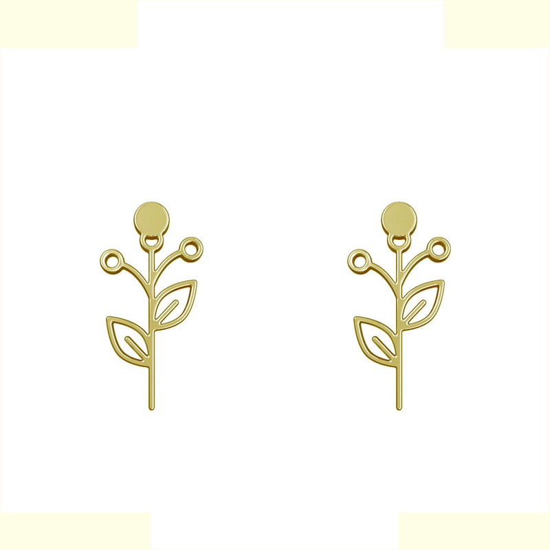 گوشواره طلا 18 عیار زنانه مدوپد مدل برگ کد GA1-15990