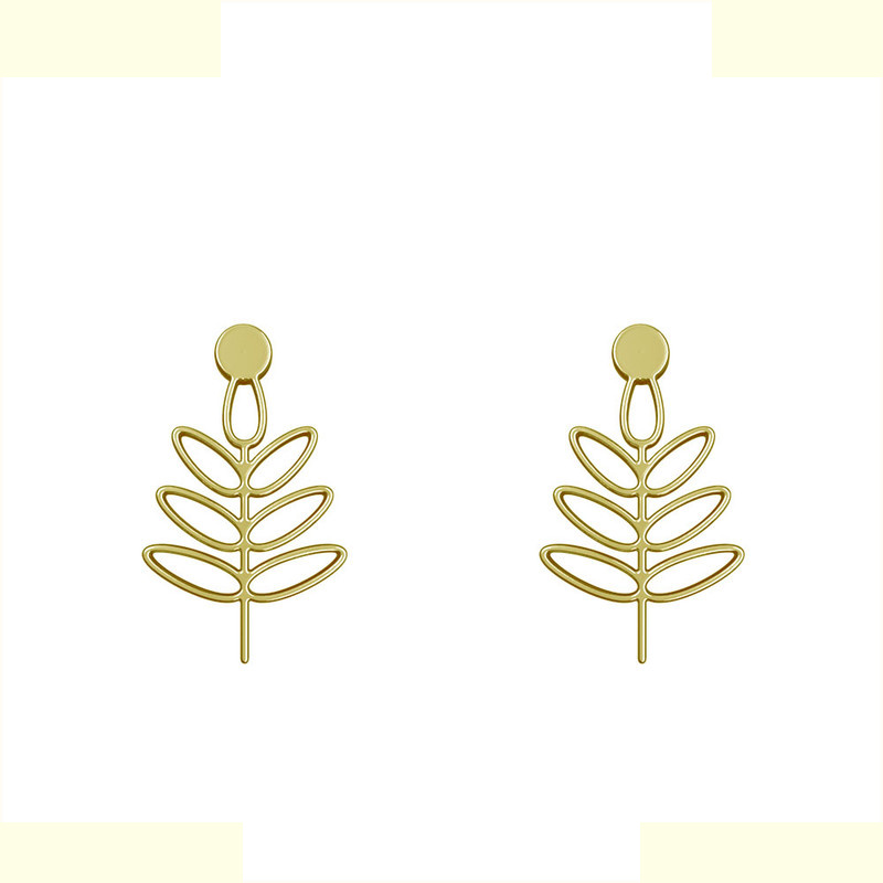 گوشواره طلا 18 عیار زنانه مدوپد مدل برگ کد GA1-16009