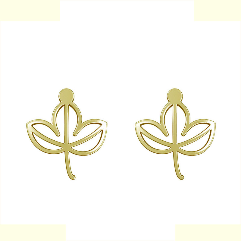 گوشواره طلا 18 عیار زنانه مدوپد مدل برگ کد GA1-16010