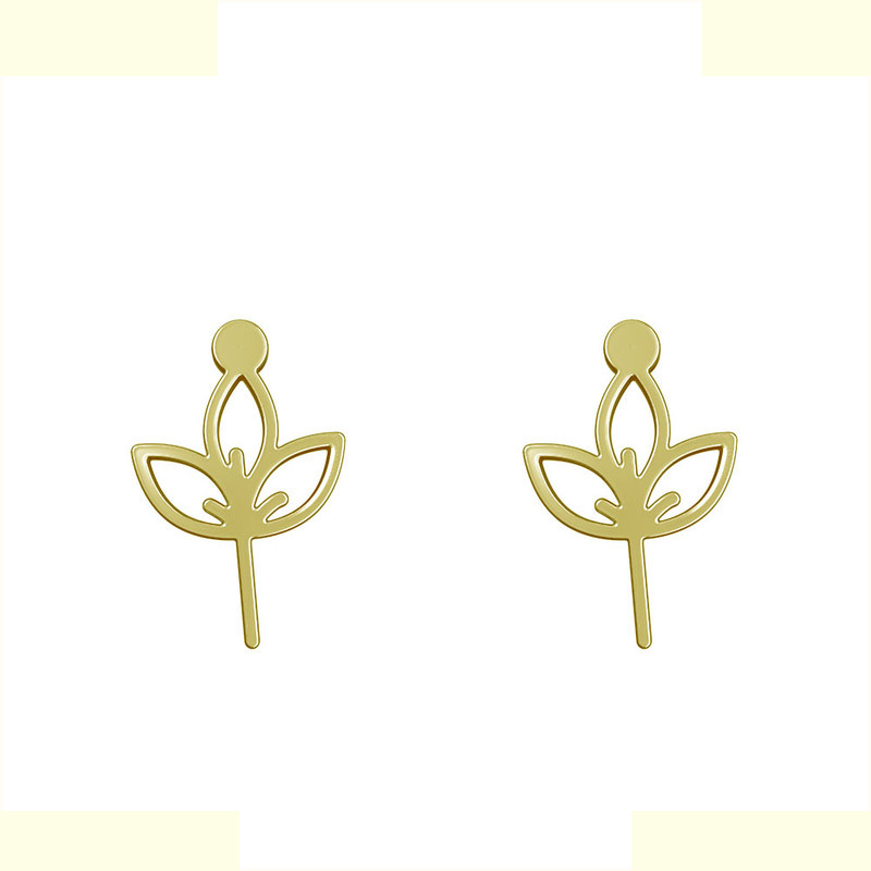 گوشواره طلا 18 عیار زنانه مدوپد مدل برگ کد GA1-16012