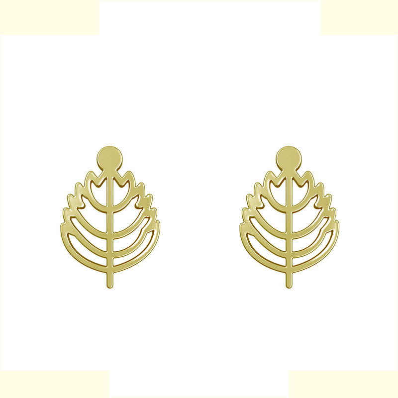 گوشواره طلا 18 عیار زنانه مدوپد مدل برگ کد GA1-16016