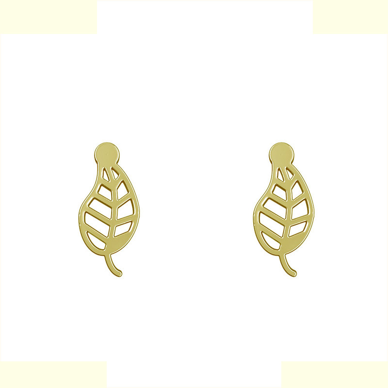 گوشواره طلا 18 عیار زنانه مدوپد مدل برگ کد GA1-16017