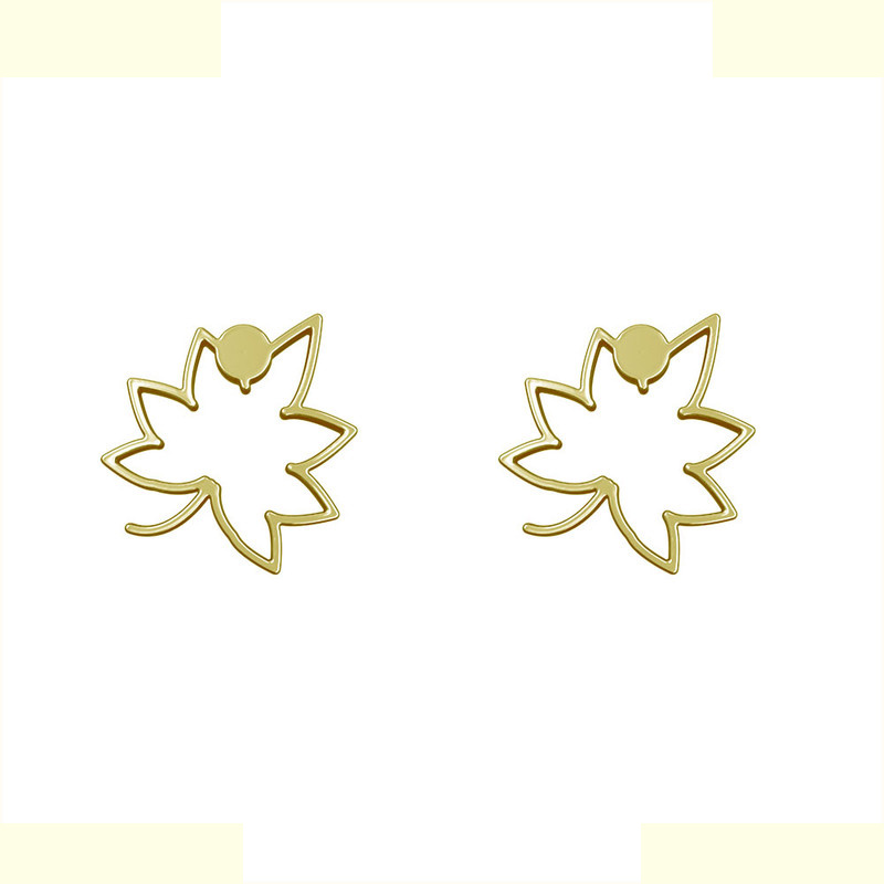 گوشواره طلا 18 عیار زنانه مدوپد مدل برگ کد GA1-16022