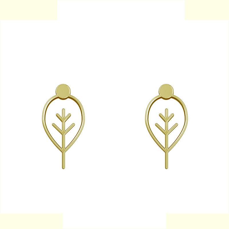 گوشواره طلا 18 عیار زنانه مدوپد مدل برگ کد GA1-16021