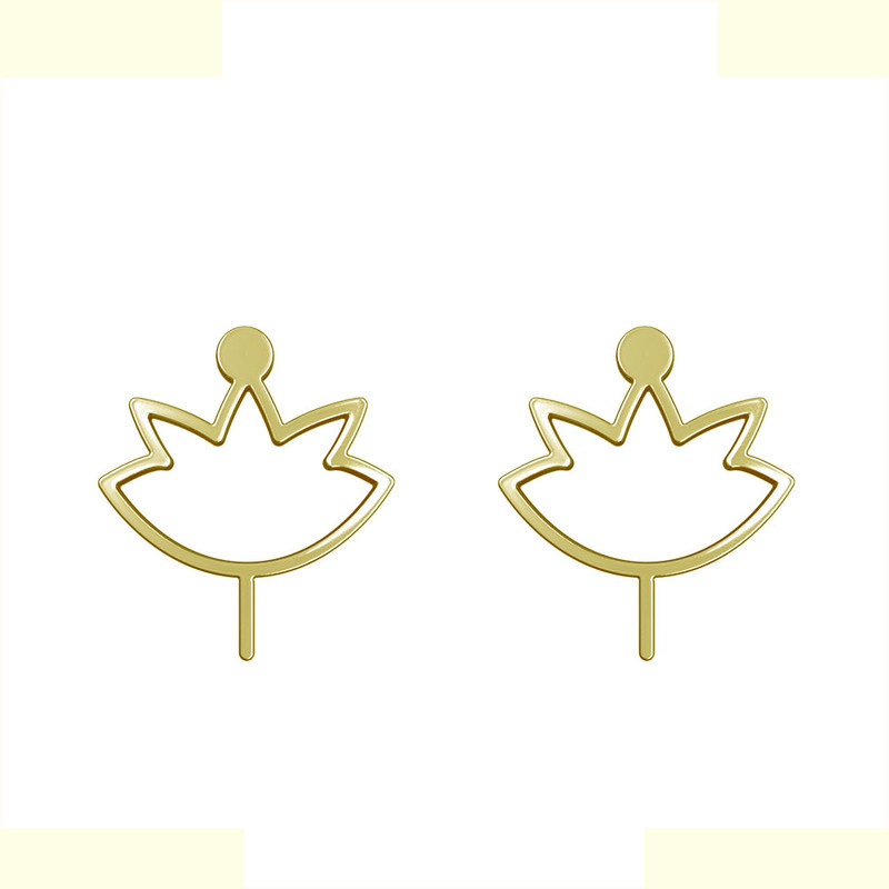 گوشواره طلا 18 عیار زنانه مدوپد مدل برگ کد GA1-16030