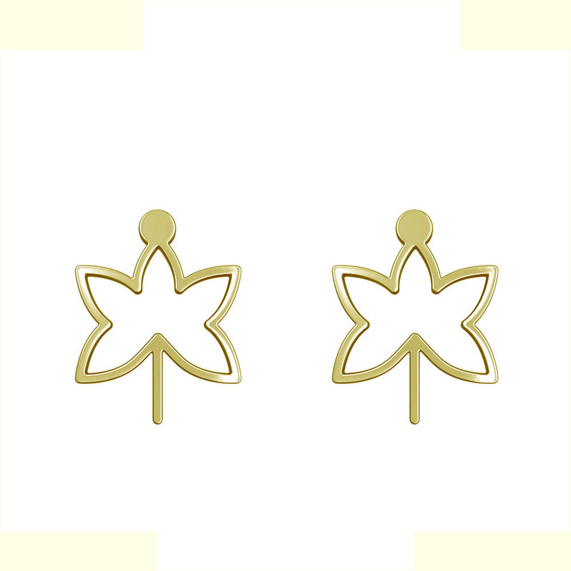 گوشواره طلا 18 عیار زنانه مدوپد مدل برگ کد GA1-16031