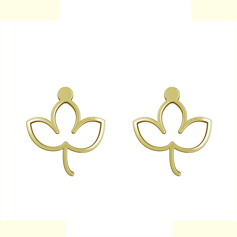 گوشواره طلا 18 عیار زنانه مدوپد مدل برگ کد GA1-16032