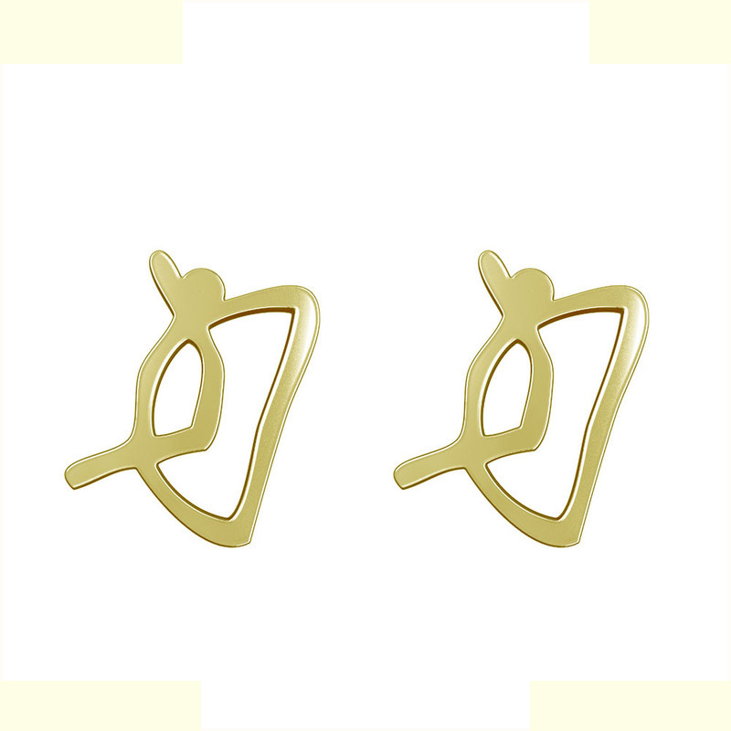 گوشواره طلا 18 عیار زنانه مدوپد مدل هندسی کد GA1-16109