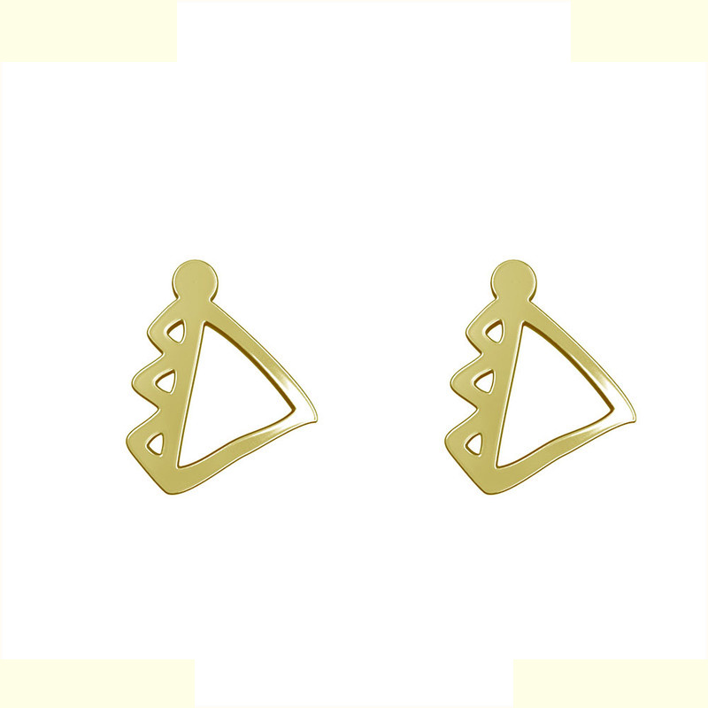 گوشواره طلا 18 عیار زنانه مدوپد مدل هندسی کد GA1-16137