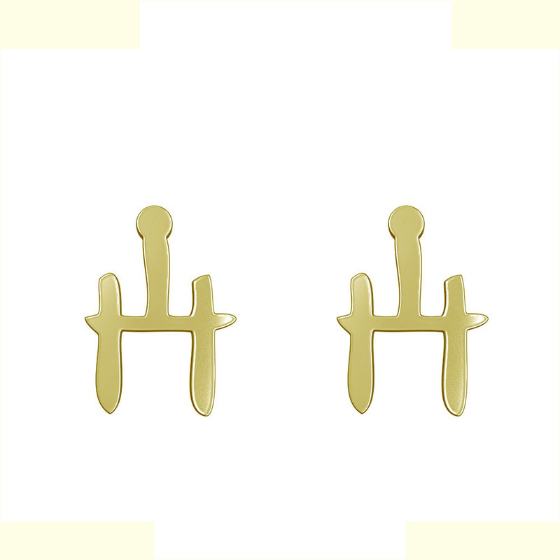 گوشواره طلا 18 عیار زنانه مدوپد مدل هندسی کد GA1-16167