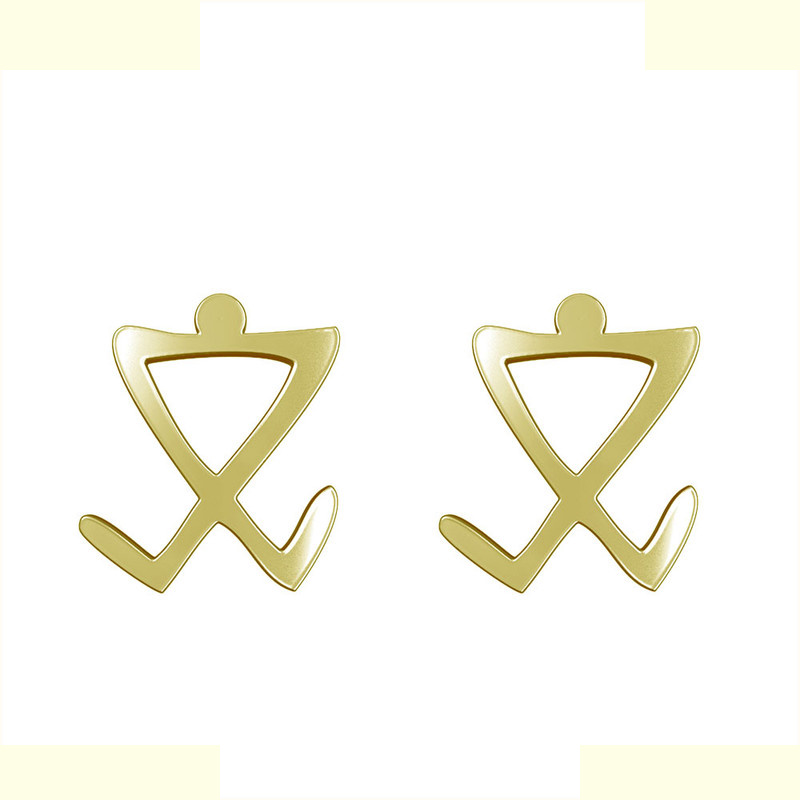 گوشواره طلا 18 عیار زنانه مدوپد مدل هندسی کد GA1-16182