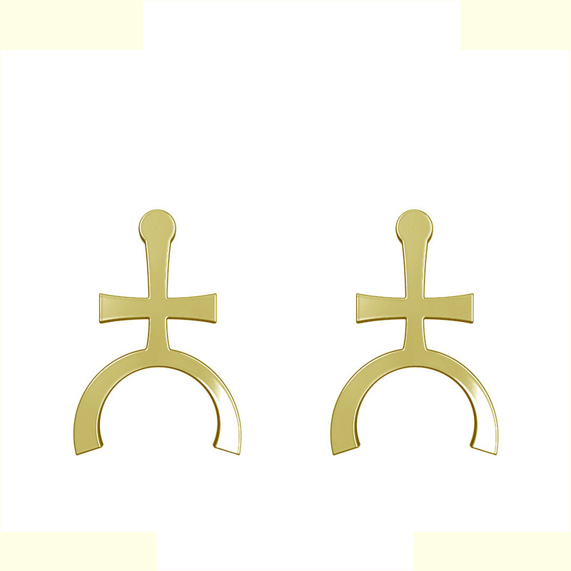 گوشواره طلا 18 عیار زنانه مدوپد مدل هندسی کد GA1-16276