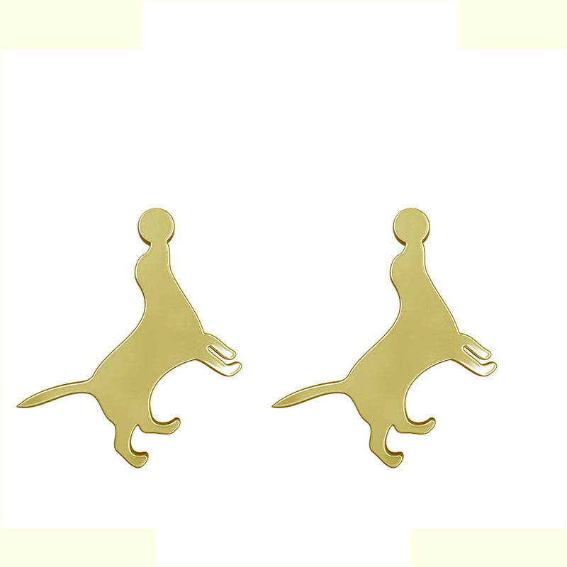 گوشواره طلا 18 عیار زنانه مدوپد مدل سگ کد GA1-16552