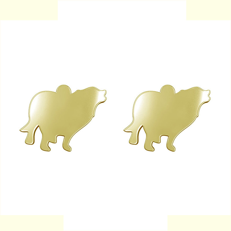 گوشواره طلا 18 عیار زنانه مدوپد مدل سگ کد GA1-16596