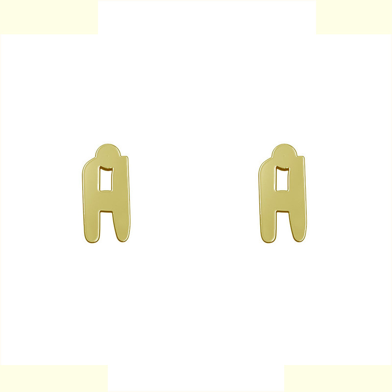 گوشواره طلا 18 عیار زنانه مدوپد مدل حرف A کد GA1-16615