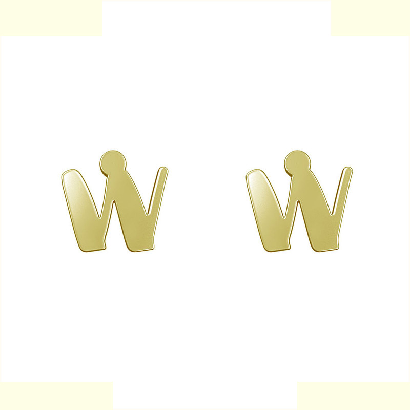 گوشواره طلا 18 عیار زنانه مدوپد مدل حرف W کد GA1-16654