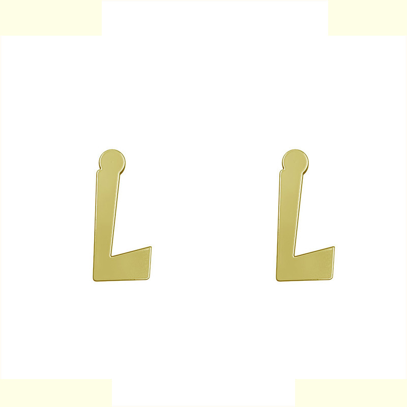 گوشواره طلا 18 عیار زنانه مدوپد مدل حرف L کد GA1-16676