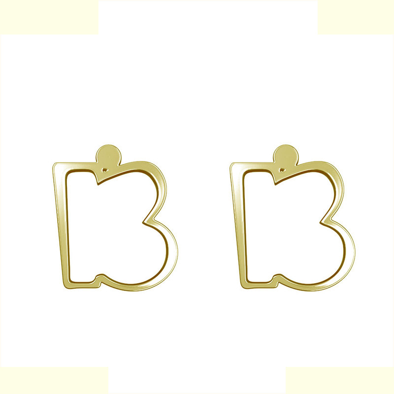 گوشواره طلا 18 عیار زنانه مدوپد مدل حرف B کد GA1-16682