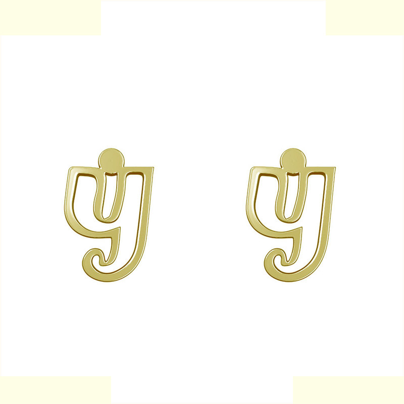 گوشواره طلا 18 عیار زنانه مدوپد مدل حرف Y کد GA1-16705
