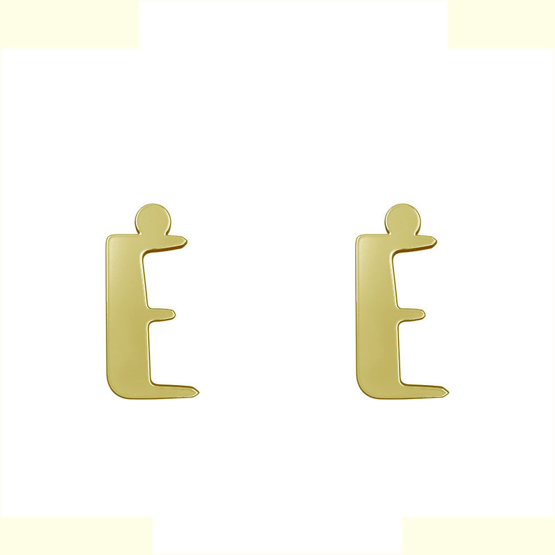 گوشواره طلا 18 عیار زنانه مدوپد مدل حرف E کد GA1-16711