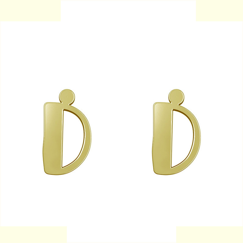 گوشواره طلا 18 عیار زنانه مدوپد مدل حرف D کد GA1-16710