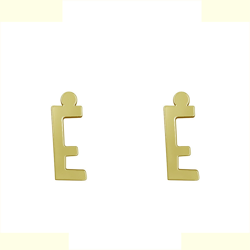 گوشواره طلا 18 عیار زنانه مدوپد مدل حرف E کد GA1-16737