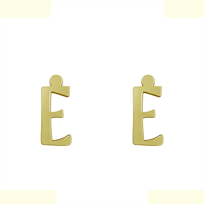 گوشواره طلا 18 عیار زنانه مدوپد مدل حرف E کد GA1-16765