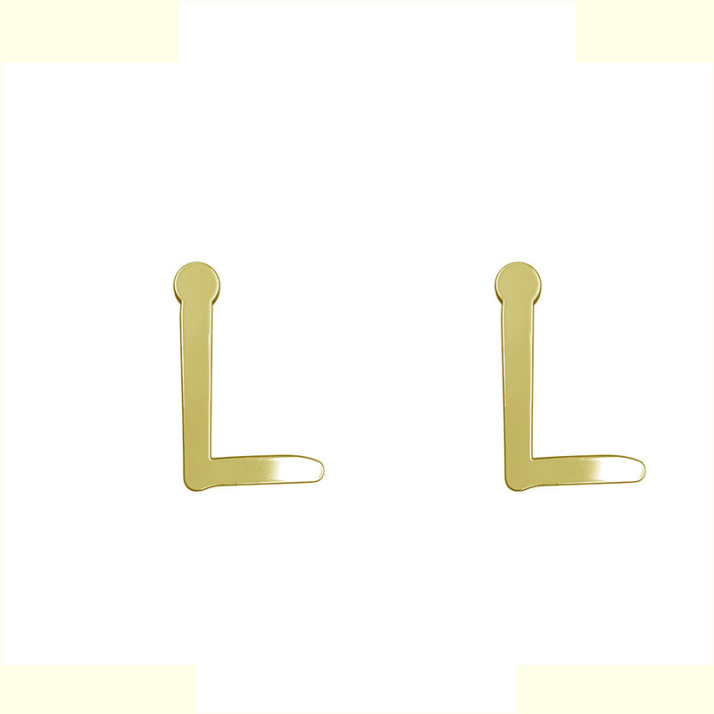 گوشواره طلا 18 عیار زنانه مدوپد مدل حرف L کد GA1-16792