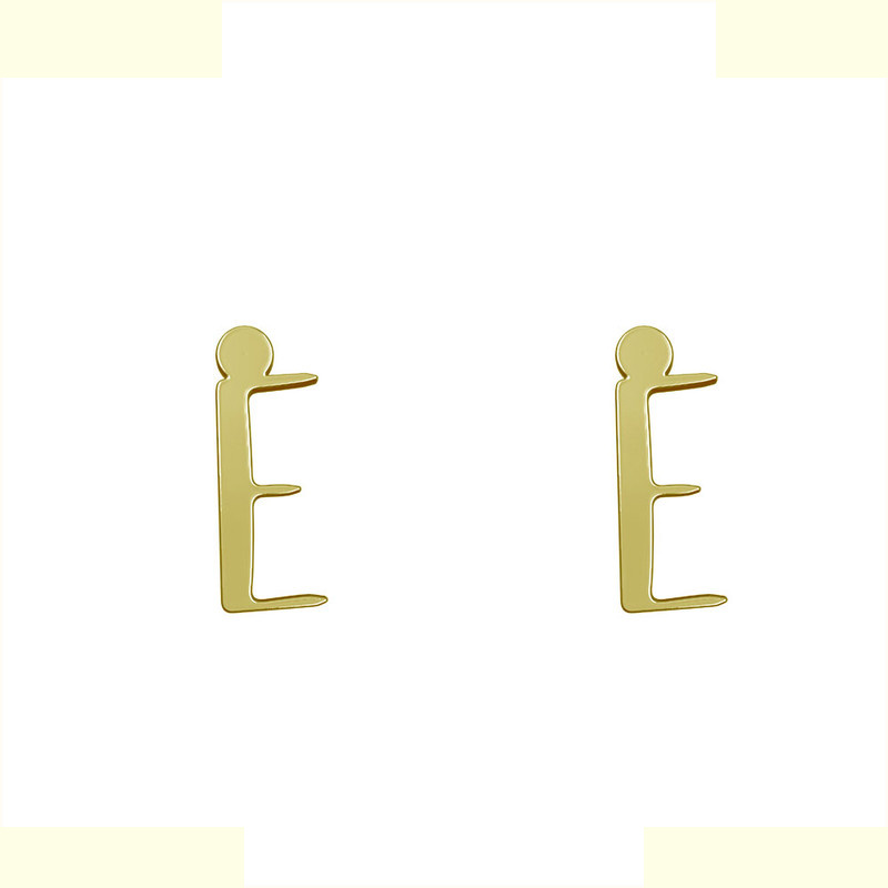 گوشواره طلا 18 عیار زنانه مدوپد مدل حرف E کد GA1-16813