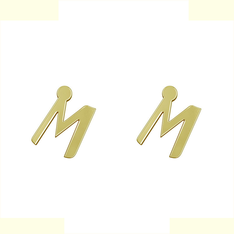 گوشواره طلا 18 عیار زنانه مدوپد مدل حرف M کد GA1-16873