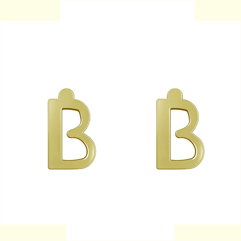 گوشواره طلا 18 عیار زنانه مدوپد مدل حرف B کد GA1-16888