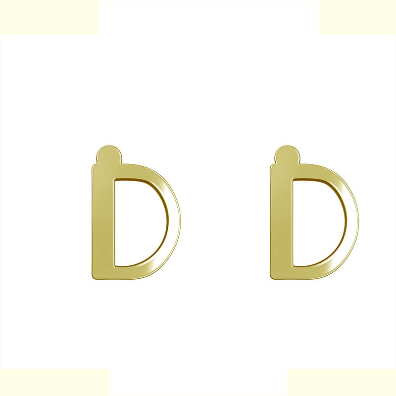 گوشواره طلا 18 عیار زنانه مدوپد مدل حرف D کد GA1-16890