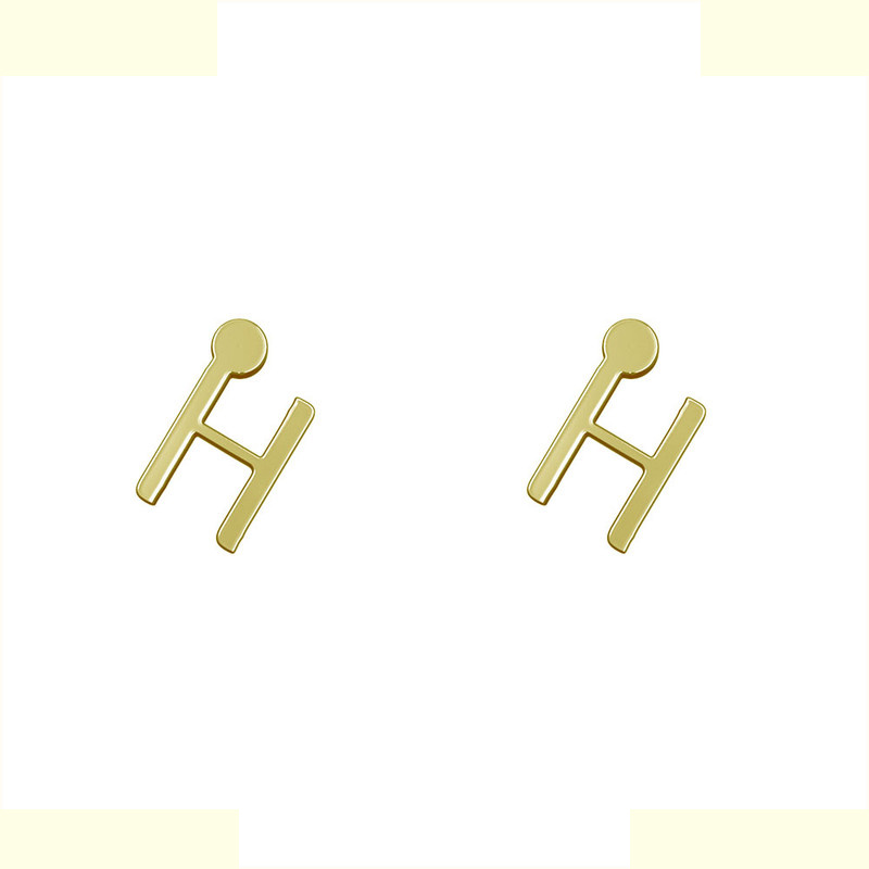 گوشواره طلا 18 عیار زنانه مدوپد مدل حرف H کد GA1-16920