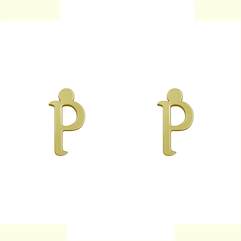 گوشواره طلا 18 عیار زنانه مدوپد مدل حرف P کد GA1-16928