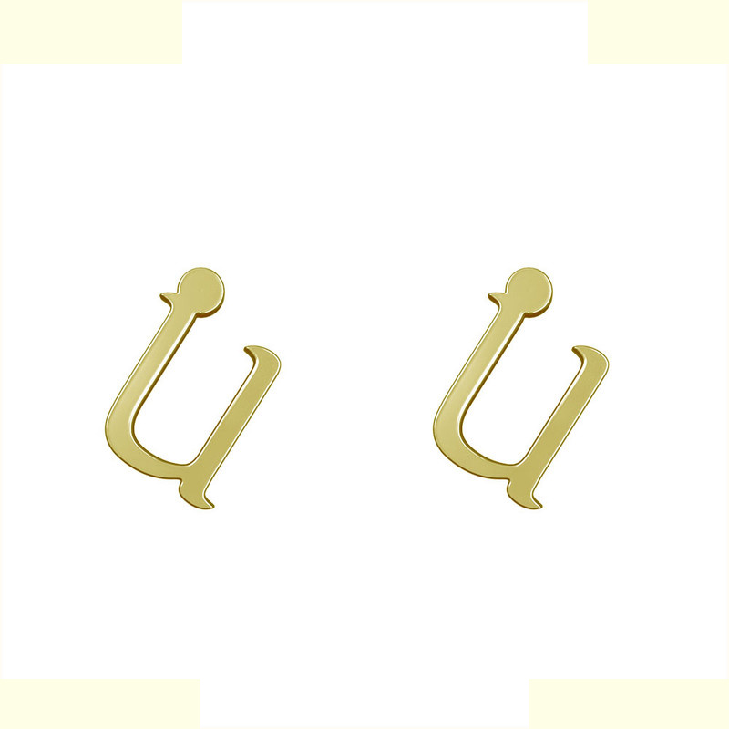 گوشواره طلا 18 عیار زنانه مدوپد مدل حرف R کد GA1-16933