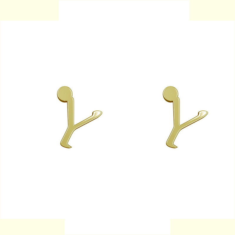 گوشواره طلا 18 عیار زنانه مدوپد مدل حرف Y کد GA1-16937